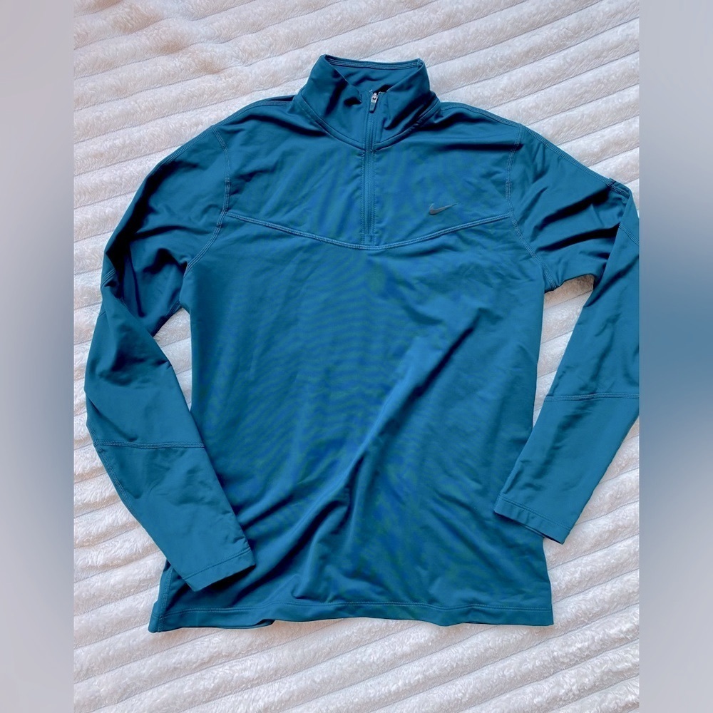 Nike Dri-FIT Teal Half-Zip Long Sleeve Pullover – Women’s Large - Picture 5 of 6